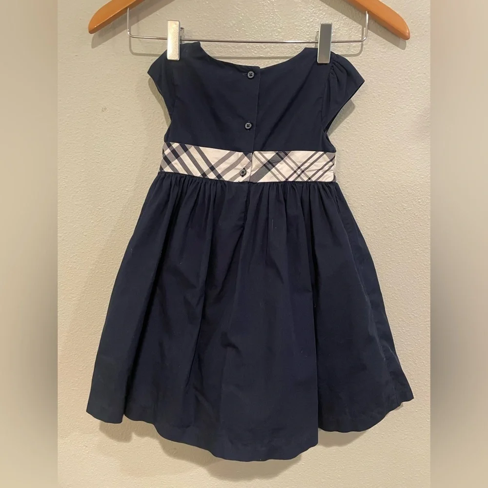 Lot of 2 Gymboree Navy Dress with Plaid Bow & Old Navy Chambray dress